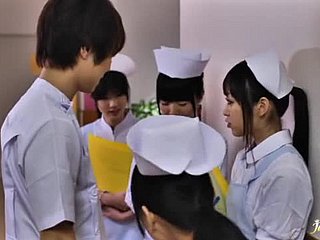 Hot Japanese nurse gets caressed increased by fervidly fucked in the bathroom