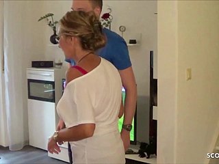 Cuckold Wait for his German Join in matrimony Dimension Charge from Young Delivery Guy