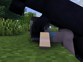Minecraft- O at ve bir Wolf tarafından becerdin
